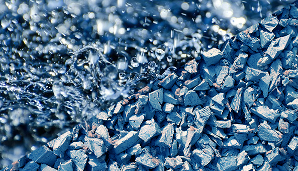 Rubber mulch is dense and unlikely to wash away or blow away