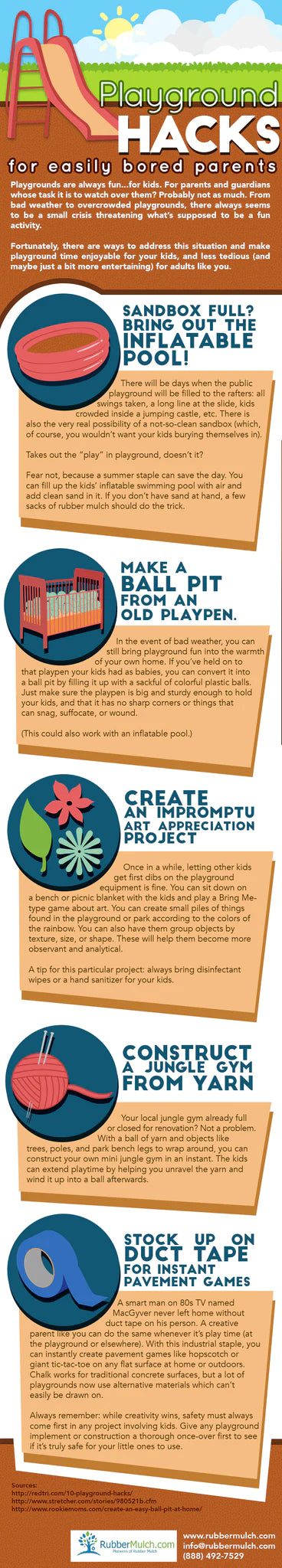 Playground Hacks for Easily Bored Parents Infographic