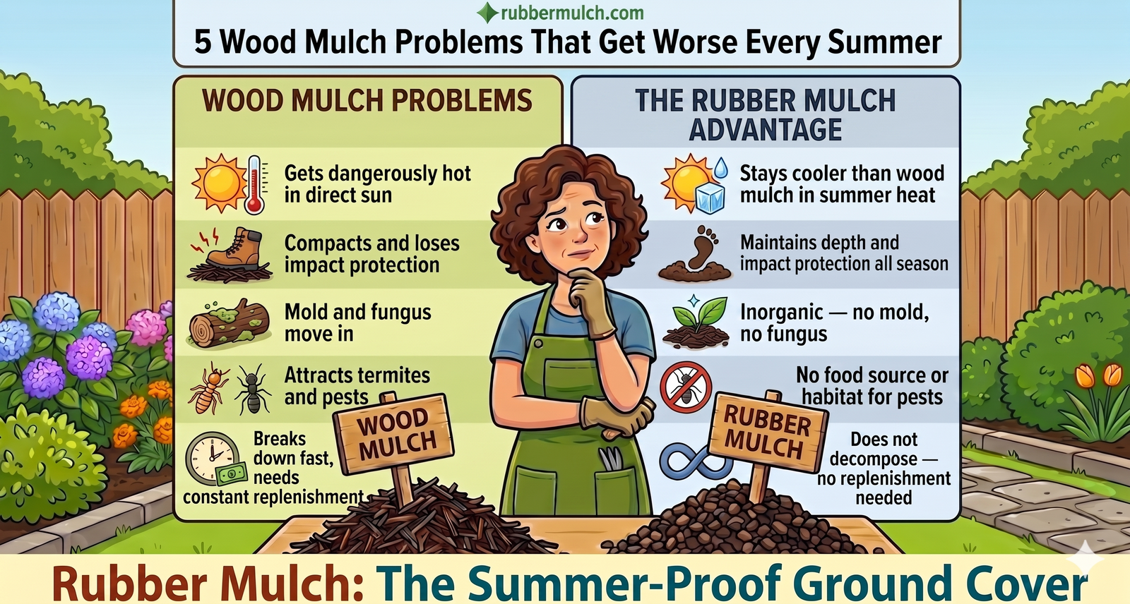 Heat, Pests, Mold and More: Wood Mulch in the Summer Months