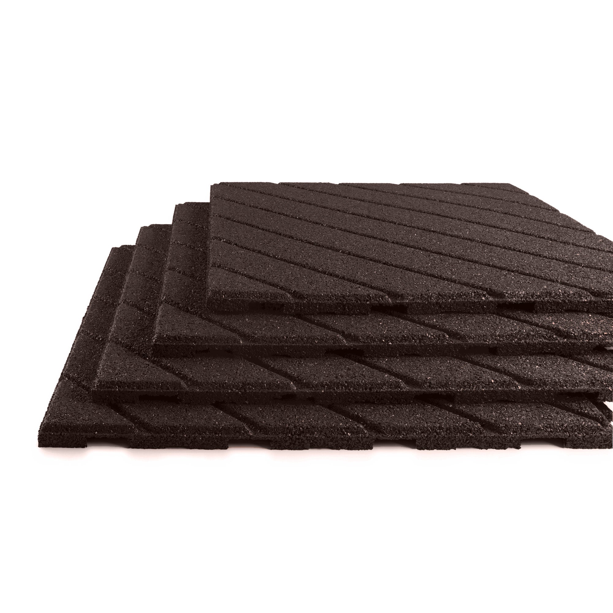Slatted Interlocking Rubber Paver Tile - RubberMulch.com