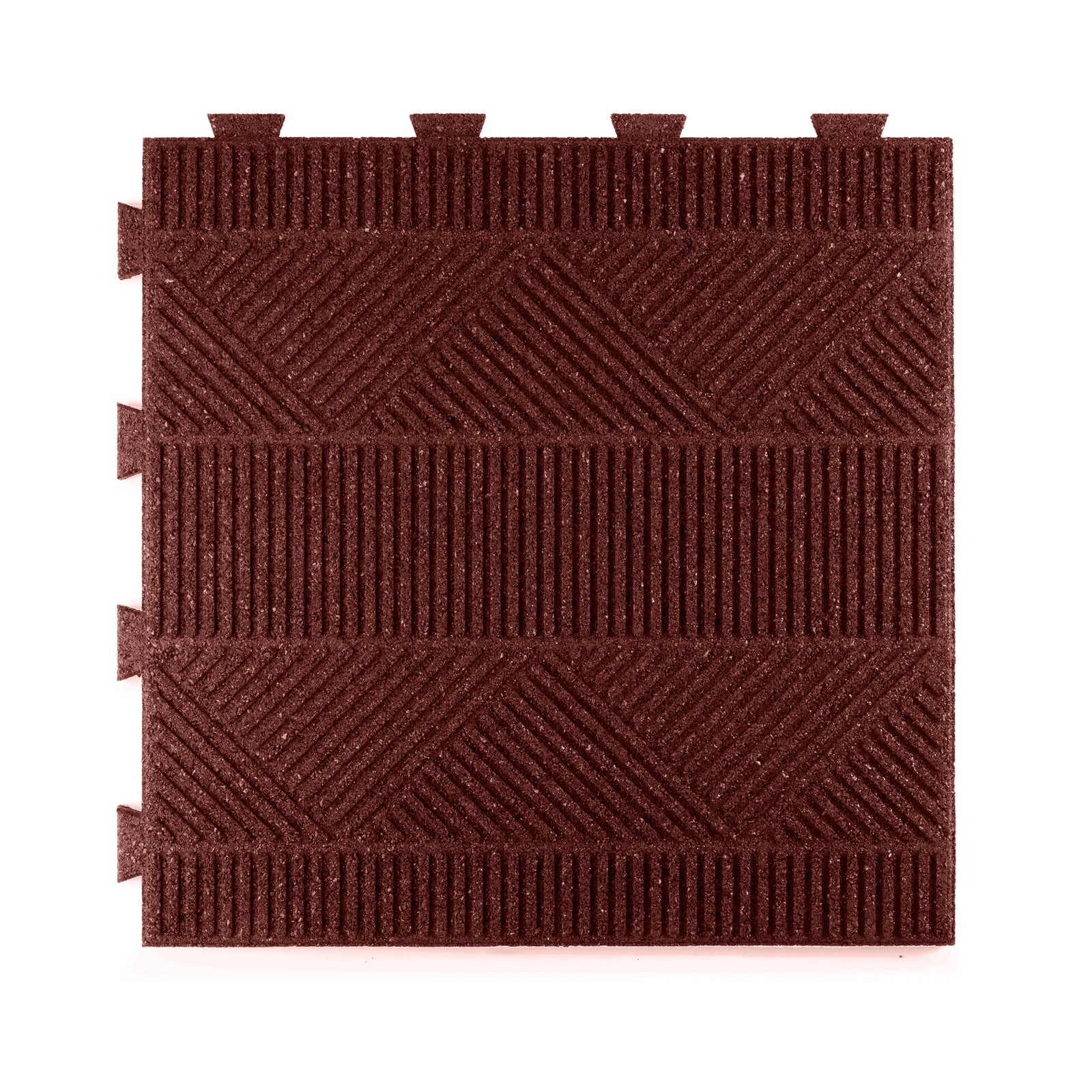 Aztec Interlocking Rubber Paver Tile - Red