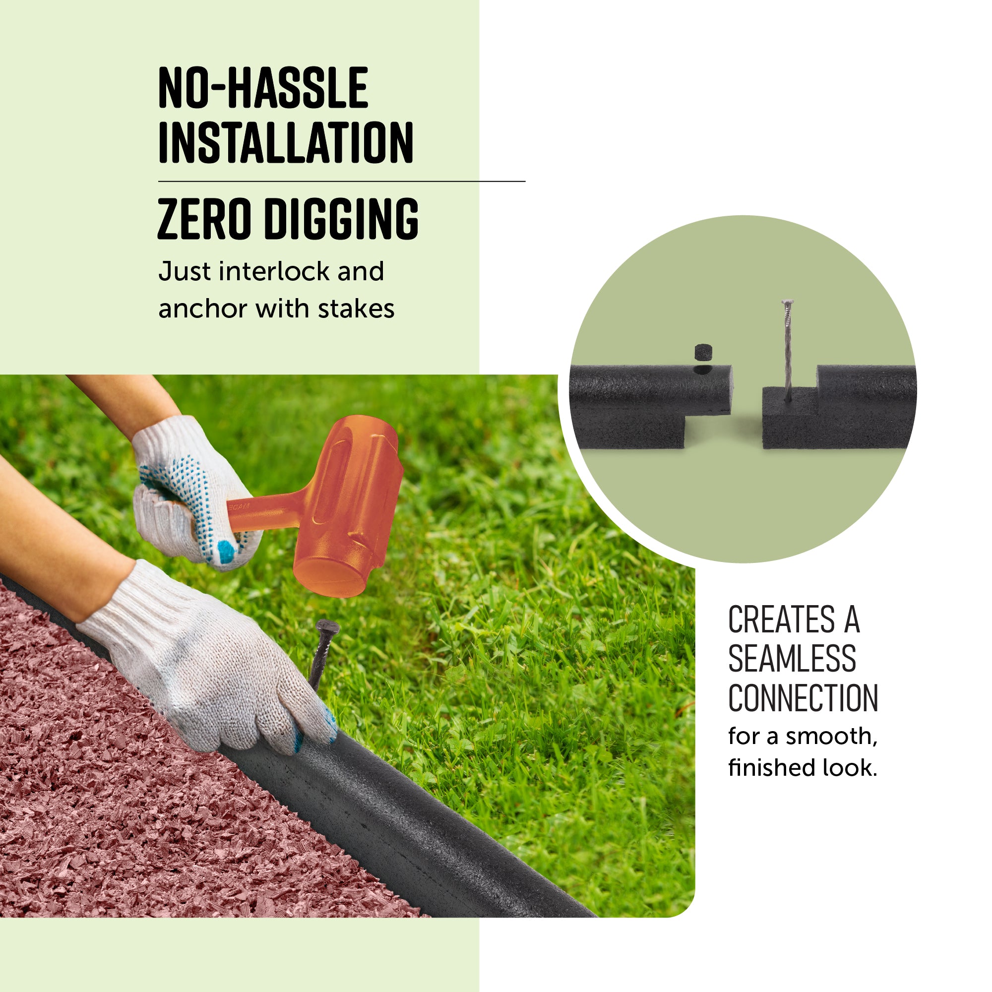 Rubble Border Rubber Borders - RubberMulch.com