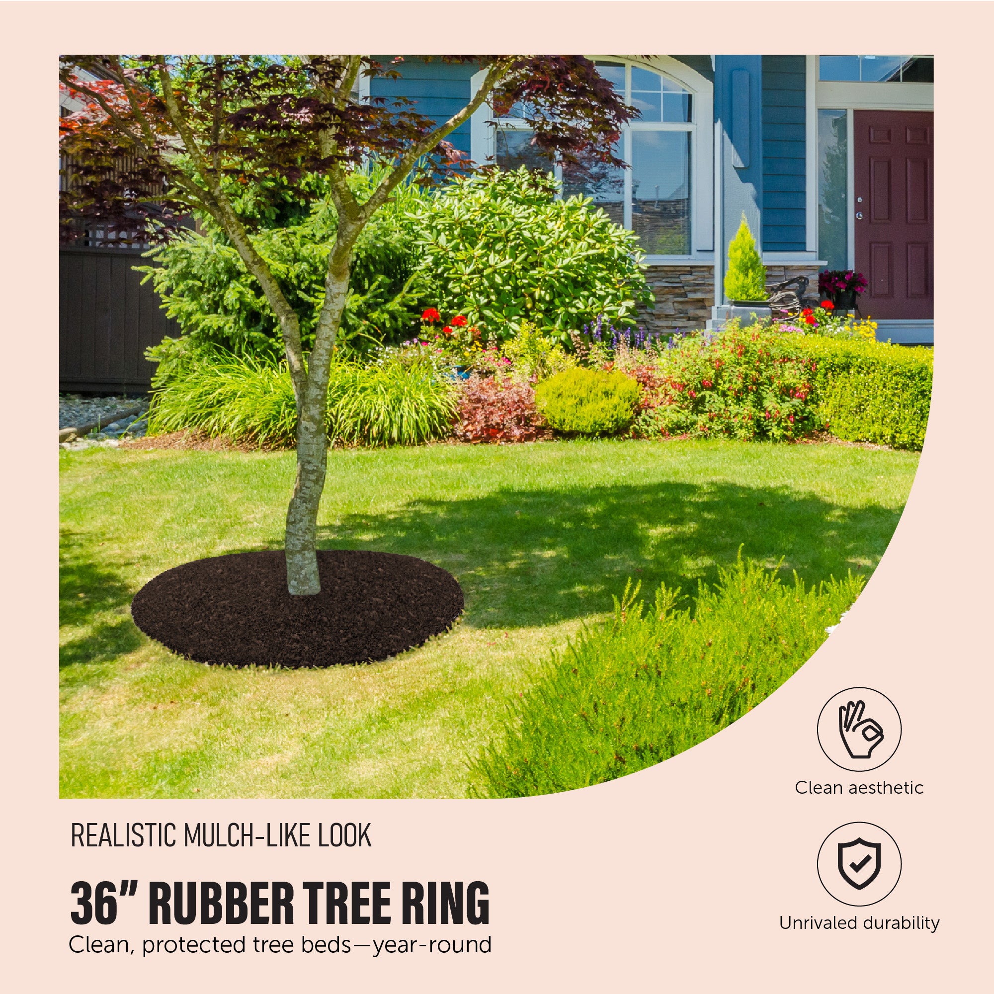 36" Rubber Tree Ring - RubberMulch.com