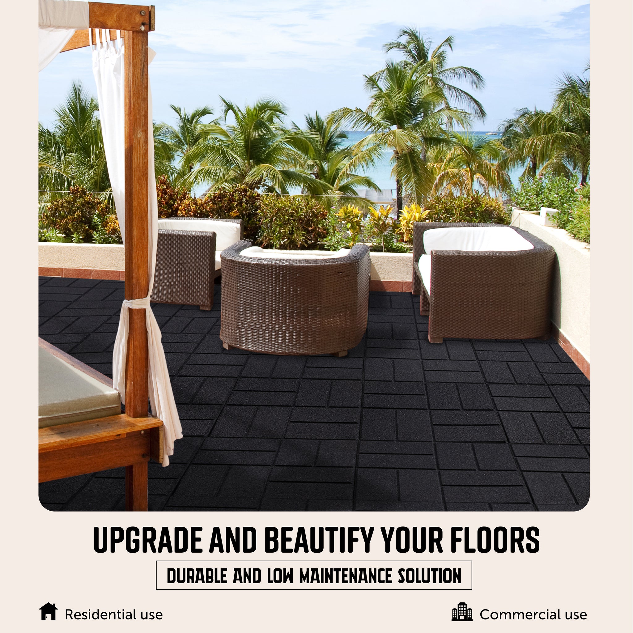 Recycled Rubber Paver Tiles