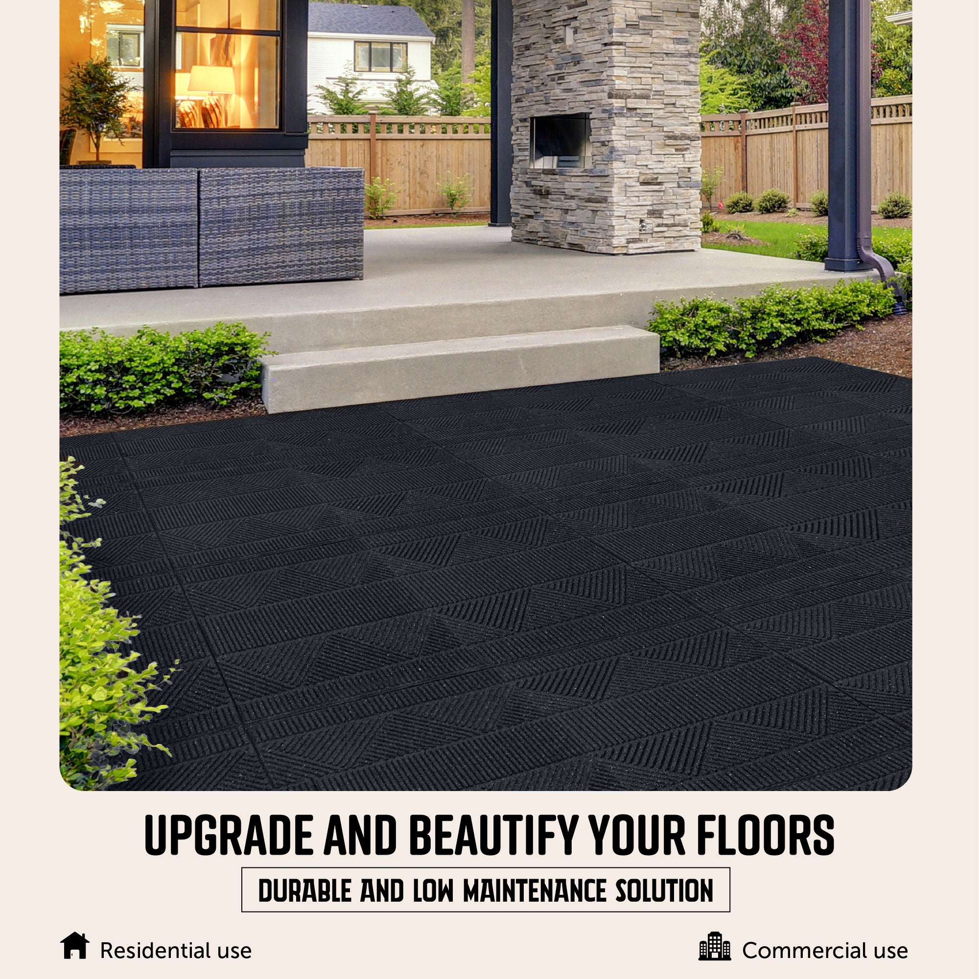 Aztec Interlocking Rubber Paver Tile - RubberMulch.com