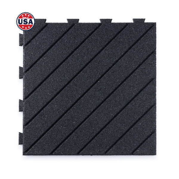 Slatted Interlocking Rubber Paver Tile