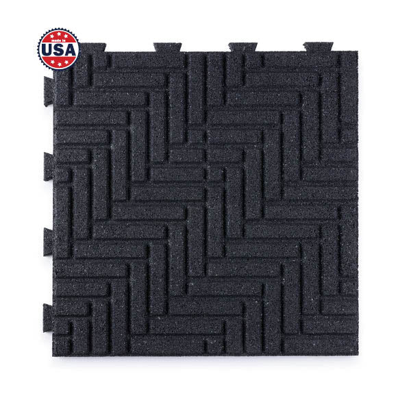 Herringbone Interlocking Rubber Paver Tile