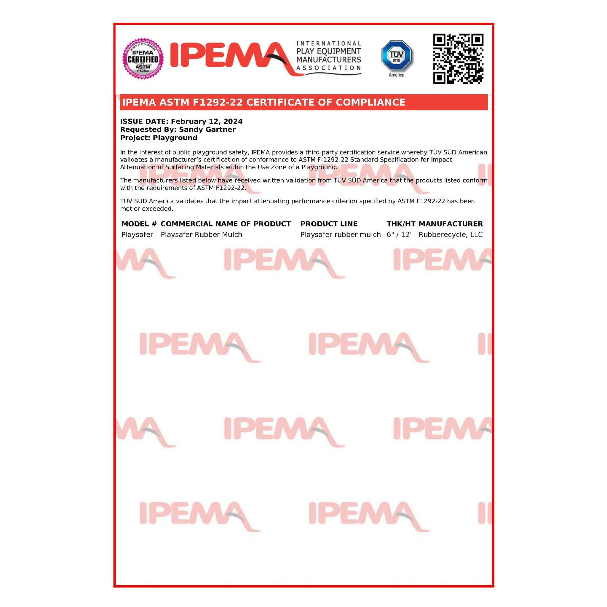 Playground Red Rubber Mulch - RubberMulch.com