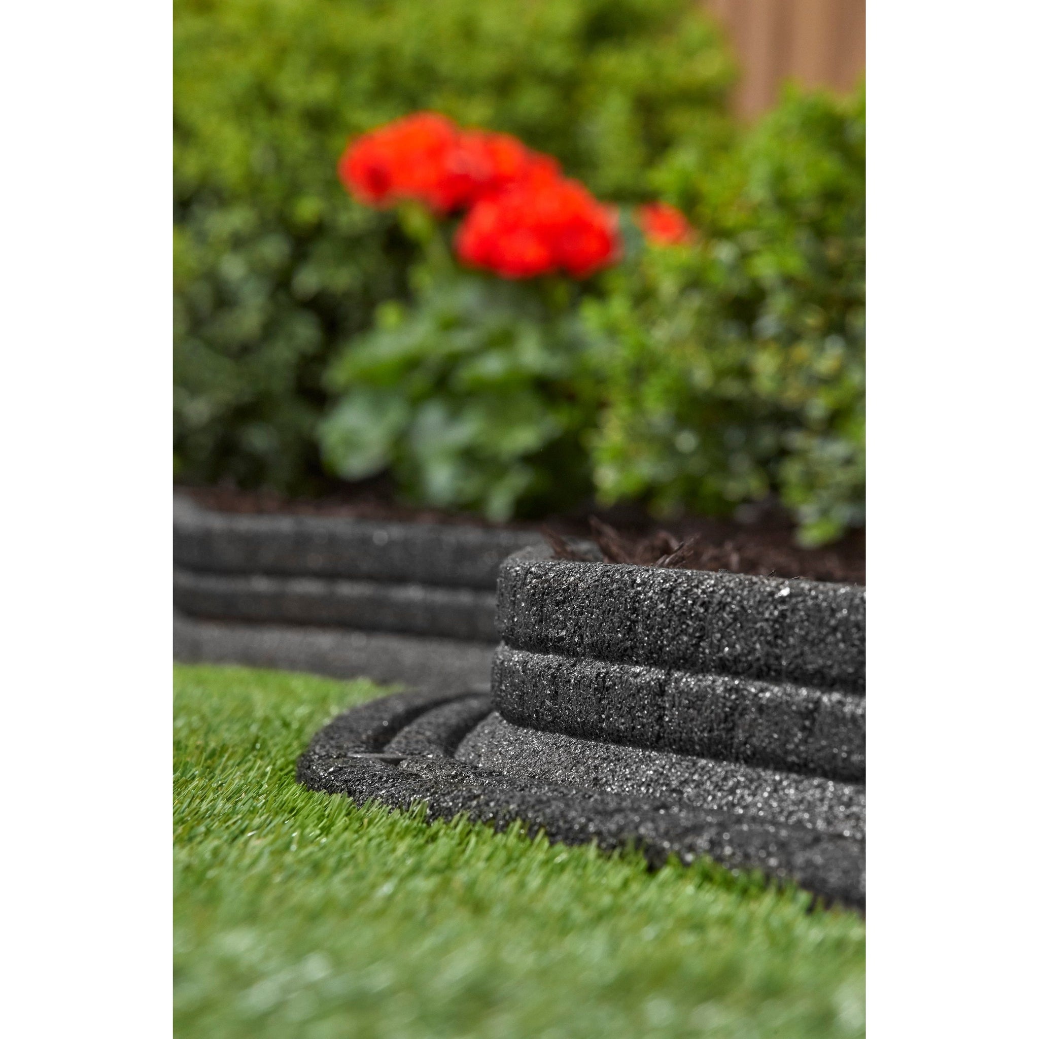 Rubble Border Landscape Rubber Border - Brick - RubberMulch.com