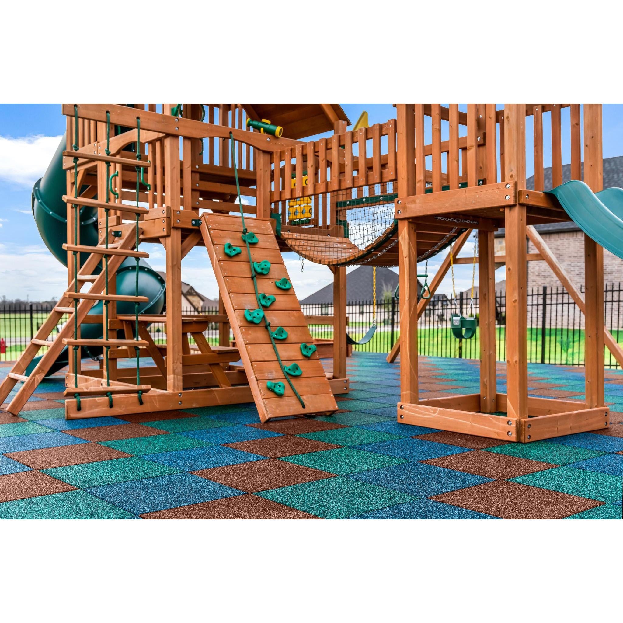 Playground Rubber Rings Rubber Playground Tiles - RubberMulch.com